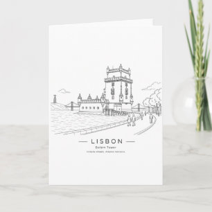 Lissabon Belem Toren Waterfront Illustratie Kaart