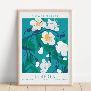 Lissabon Bloemenmarkt Botanisch Poster