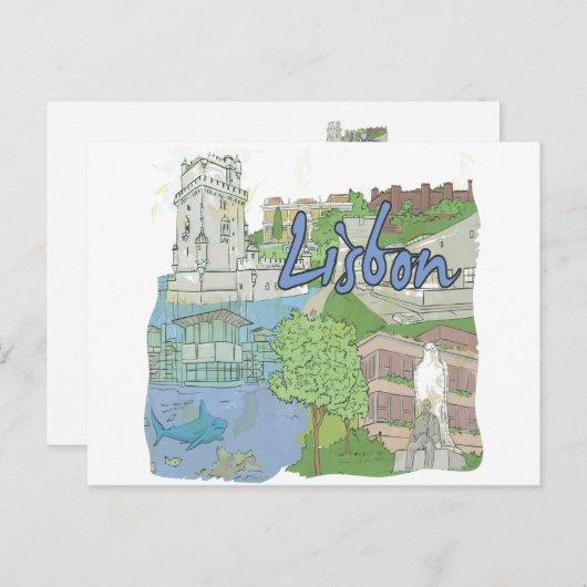 Lissabon Briefkaart (Voorkant / Achterkant)