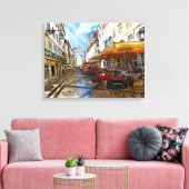 Lissabon Café, Portugal Canvas Afdruk (Insitu (Woonkamer))