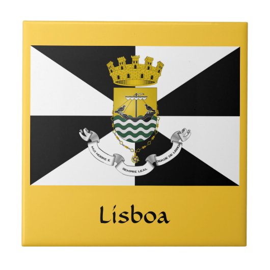 Lissabon City Flag Ceramic Tile Tegeltje (Voorkant)