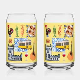 Lissabon City Symbolen Blikvorm Glas