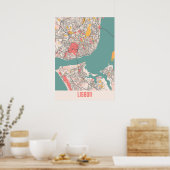 Lissabon - de stad Chalk in Portugal Poster (Keuken)