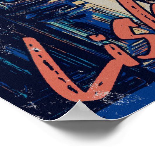 Lissabon-deur en -tegels illustratie Portugal Poster (Hoek)