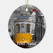 Lissabon Electric Tram-kerstversiering Keramisch Ornament (Links)