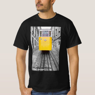 Lissabon Elevador da Gloria gele tram. B/W-foto T-shirt