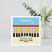 Lissabon gele tram oldtimer verjaardagsfeestje kaart (Staand voorkant)