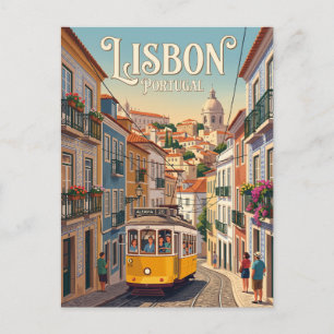 Lissabon Gele Tram Portugal Briefkaart