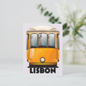 Lissabon gele Tram reisposter Briefkaart (Staand voorkant)