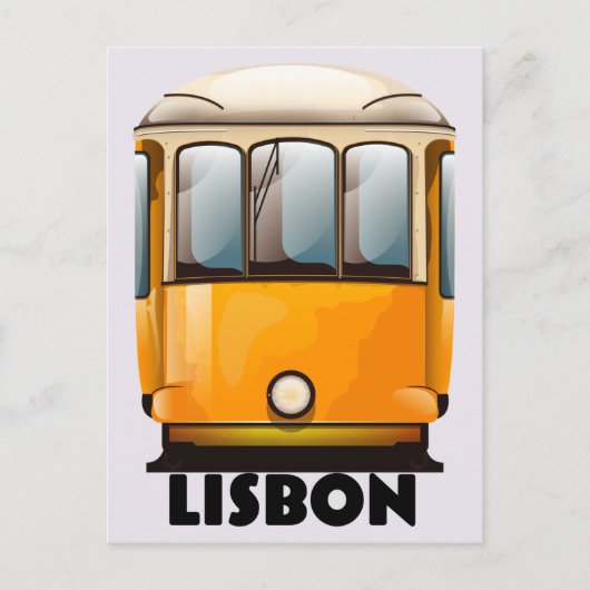 Lissabon gele Tram reisposter Briefkaart (Voorkant)
