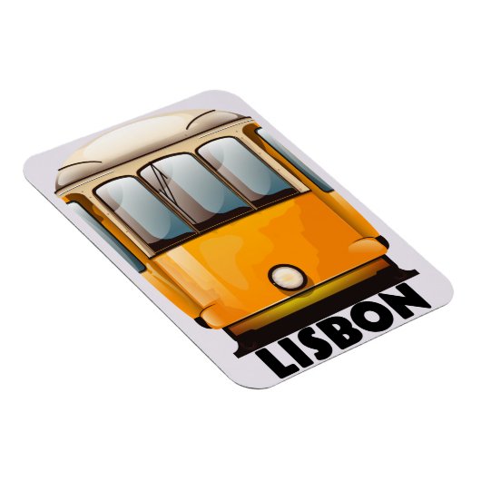 Lissabon gele Tram reisposter Magneet (Rechterzijde)