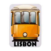 Lissabon gele Tram reisposter Magneet (Verticaal)