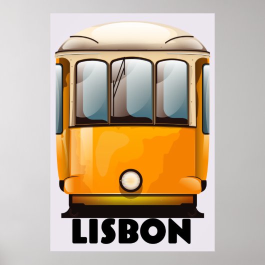 Lissabon gele Tram reisposter Poster (Voorkant)