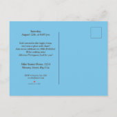 Lissabon gele tram retro verjaardagsfeestje uitnodiging briefkaart (Achterkant)