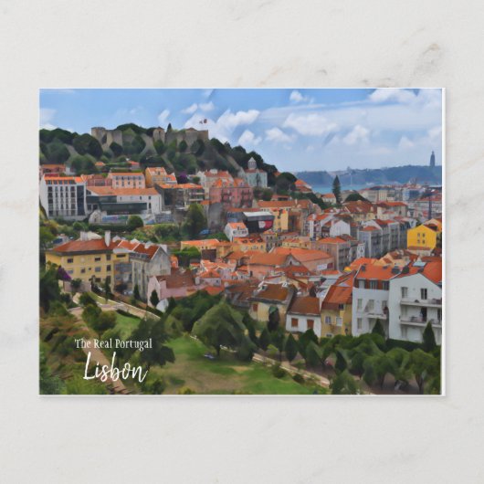 Lissabon - het Briefkaart van Real Portugal (Voorkant)