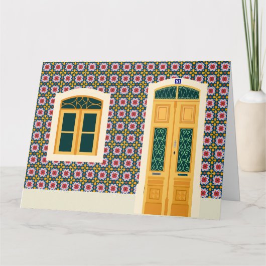 Lissabon huis met tegels kaart (Voorkant)