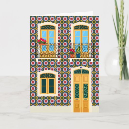 Lissabon huis met tegels kaart (Voorkant)