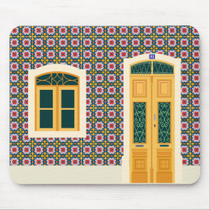 Lissabon huis met tegels muismat