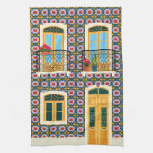 Lissabon huis met tegels theedoek (Verticaal)