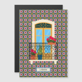 Lissabon huisraam met planten en tegels (Voorkant / Achterkant)