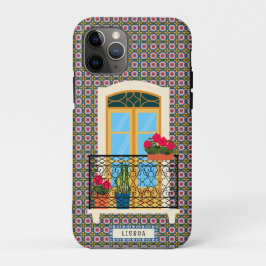 Lissabon huisraam met planten en tegels Case-Mate iPhone case