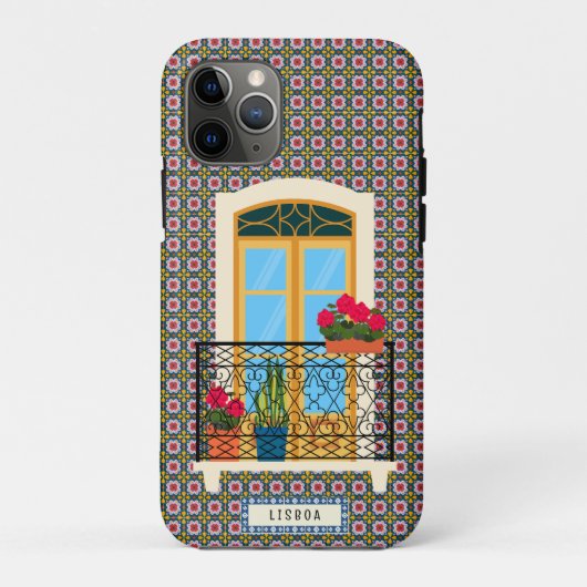 Lissabon huisraam met planten en tegels Case-Mate iPhone case (Achterkant)