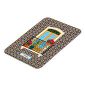 Lissabon huisraam met planten en tegels magneet (Linkerzijde)