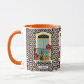 Lissabon huisraam met planten en tegels mok (Links)