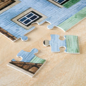 Lissabon Huizen: Waterverf kabelbaan. Legpuzzel (Zijkant)
