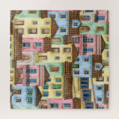 Lissabon Huizen: Waterverf kabelbaan. Legpuzzel (Horizontaal)