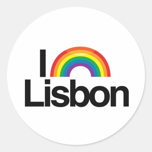 LISSABON - I LOVE PRIDE - PNG.NL RONDE STICKER (Voorkant)
