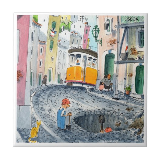 lissabon in aanbouw tegel 06 tegeltje (Voorkant)