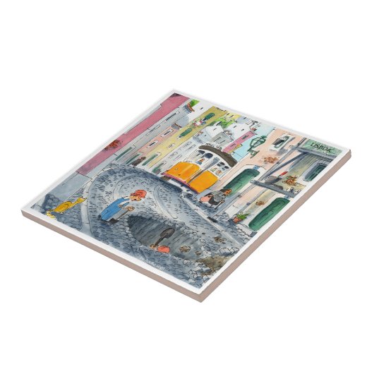 lissabon in aanbouw tegel 06 tegeltje (Zijkant)