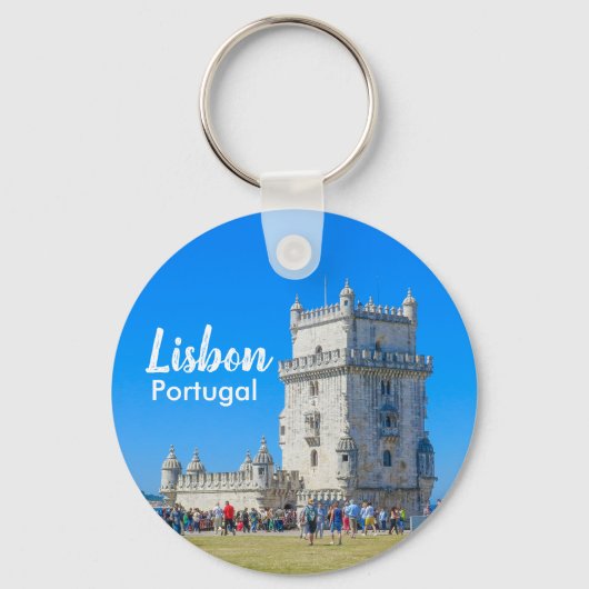 Lissabon in Portugal Belem Tower Souvenir Sleutelhanger (Voorkant)