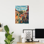Lissabon kleuren: Tram verhalen in charmante strat Poster (Thuiskantoor)