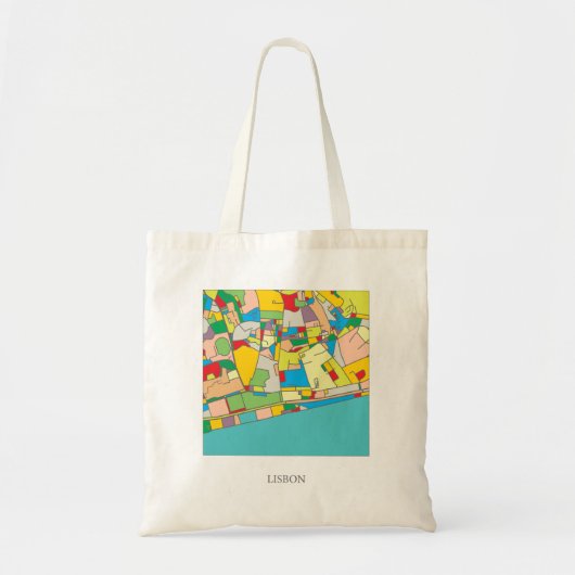 Lissabon kleurrijke Canvas tas, Abstracte winkelta Tote Bag (Voorkant)