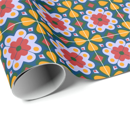 Lissabon kleurrijke tegels of azulejos patroon cadeaupapier (Rol Hoek)