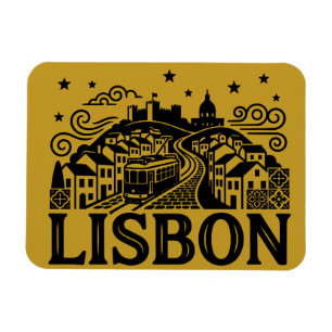 Lissabon Lisboa Portugal Minimalistisch Reis Magneet