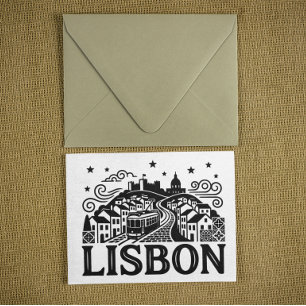 Lissabon Lisboa Portugal Minimalistische Reis Briefkaart