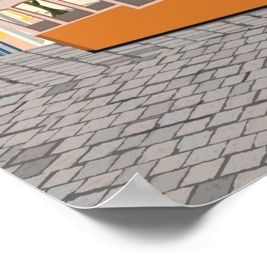 Lissabon LIsboa Portugal reisposter sticker Poster (Hoek)