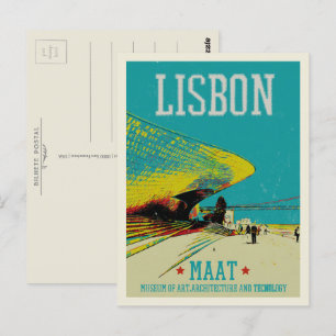 Lissabon MAAT Tagus geïllustreerd door de rivier P Briefkaart