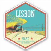 Lissabon MAAT uitzicht illustratie Portugal Sticke Sticker (Voorkant)