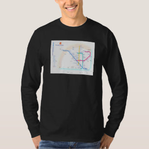 Lissabon-metrokaart Portugal T T-shirt