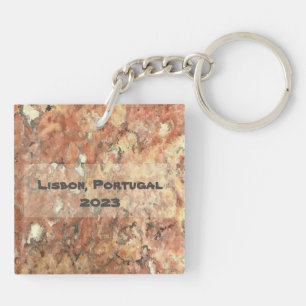 Lissabon Oranje Brown Abstract Sleutelhanger