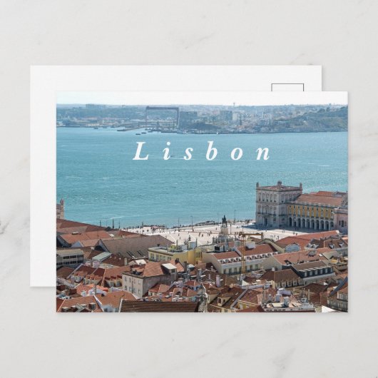 Lissabon-panorama. Briefkaart (Voorkant / Achterkant)