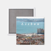 Lissabon-panorama. Magneet (Voorkant / Achterkant)