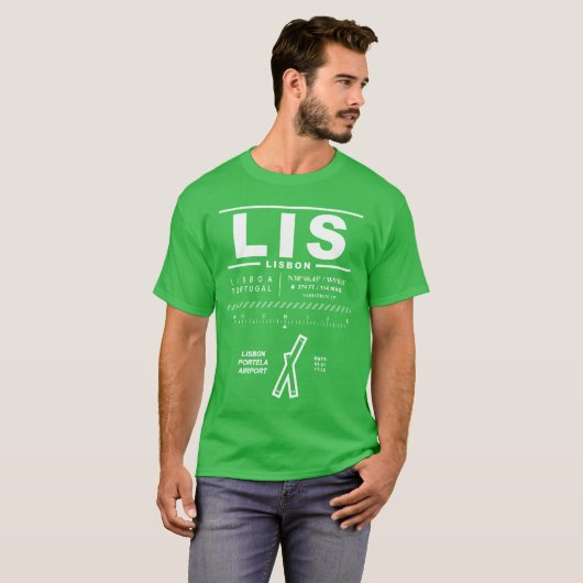 Lissabon Portela Luchthaven LIS T-shirt (Voorkant volledig)