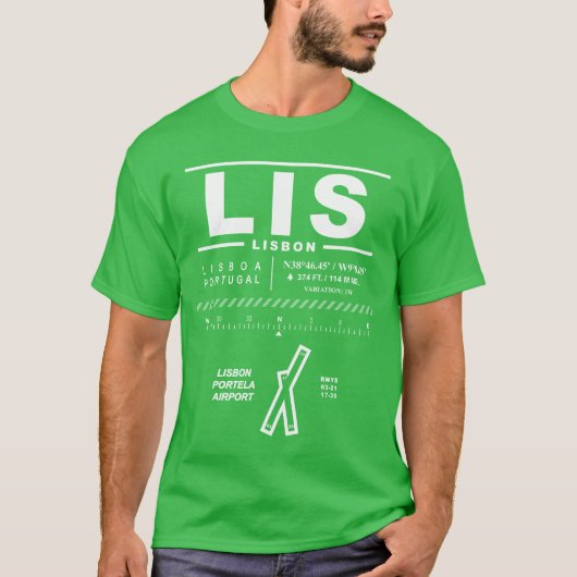 Lissabon Portela Luchthaven LIS T-shirt (Voorkant)