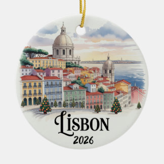 Lissabon Portugal 2026 Kerst Ornament Reis Cadeau