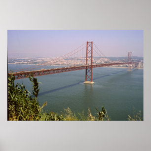Lissabon Portugal 25 de Abril Bridge River Tejo Poster